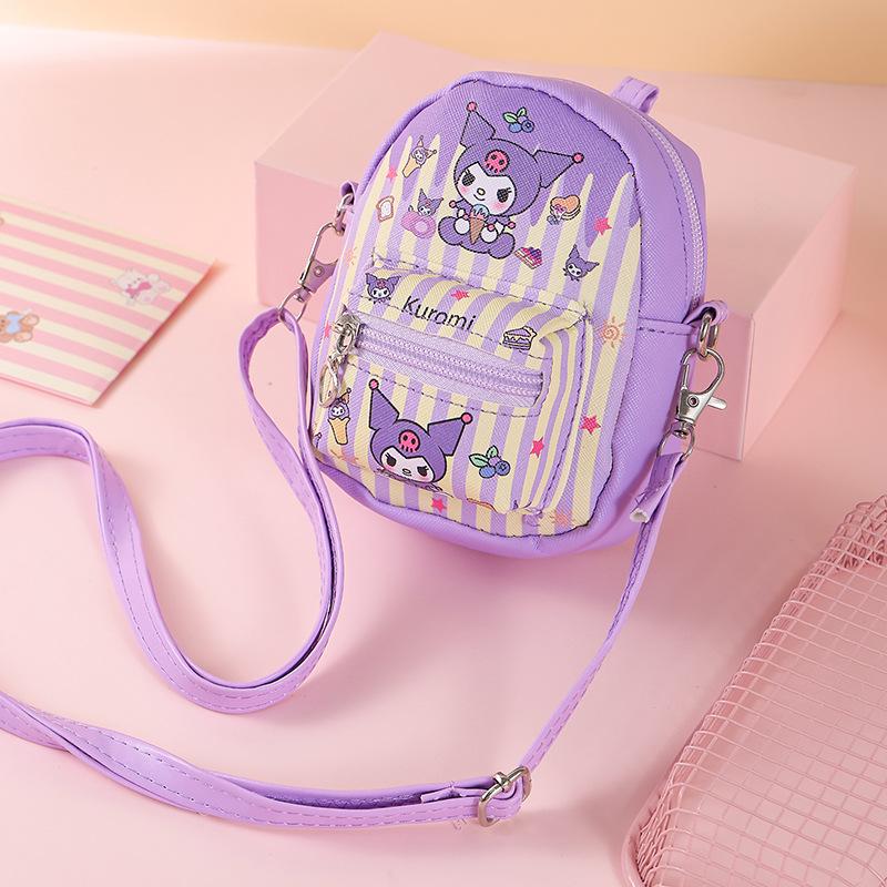 Cartoon Coin Purse: Cute Girly Zippered Crossbody Bag