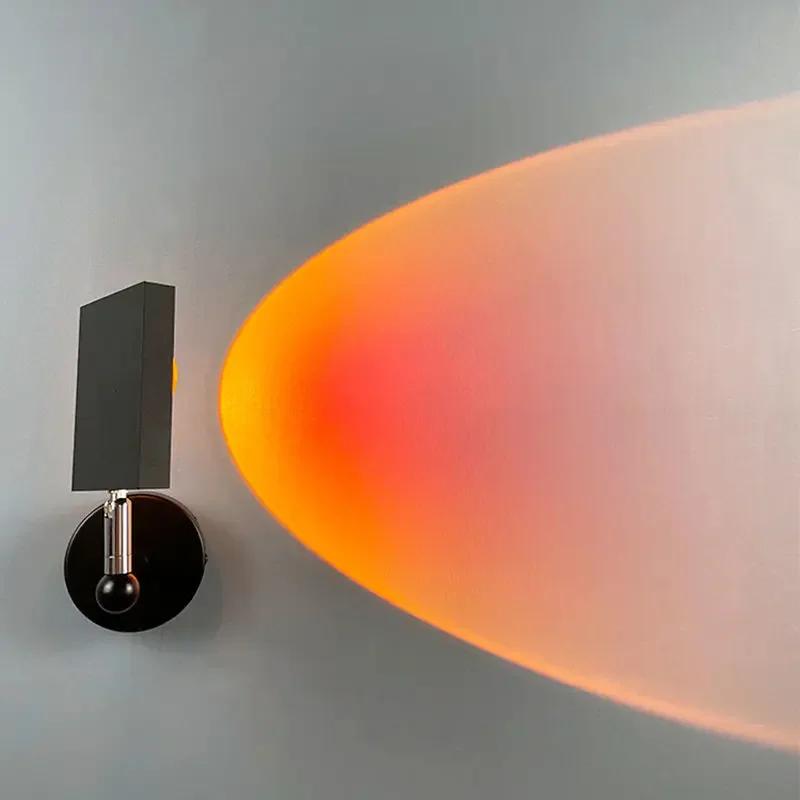 DurableSunset Light Photo Projection Wall Light Rainbow Atmosphere Sunset Decoration Bedside Sunset Red Wall Light
