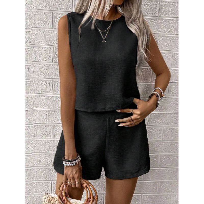 Women 2 Piece Outfits Tank Tops and Shorts Sleeveless Tops Shorts Suit Women