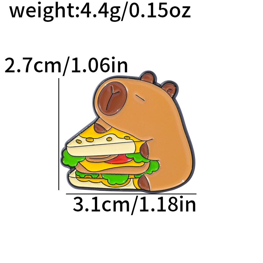 Fun creative personality kapibara metal badge physical shape small capybara alloy brooch