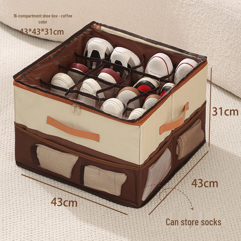 Foldable Waterproof Shoe Storage Box with Lid for Bedroom