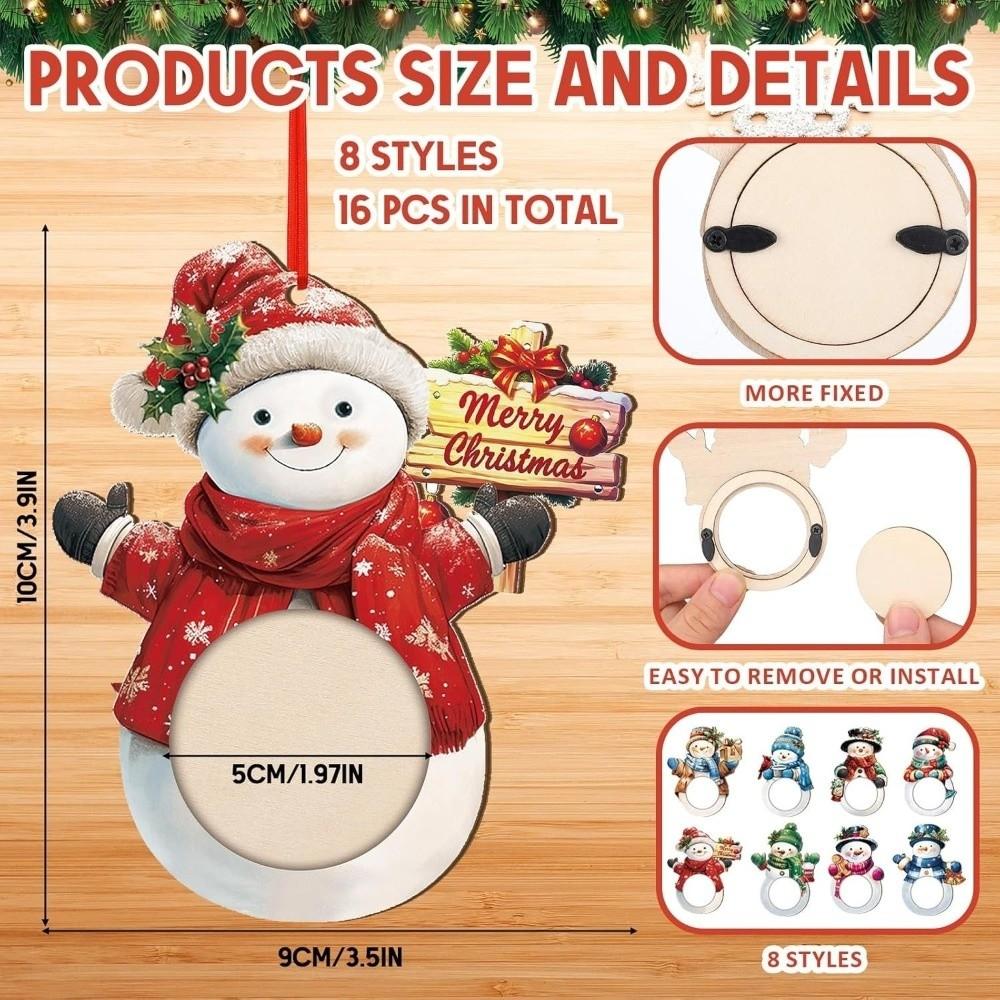 8/10Pcs DIY Christmas Tree Pendant Wooden Holiday Decorations Home Decor