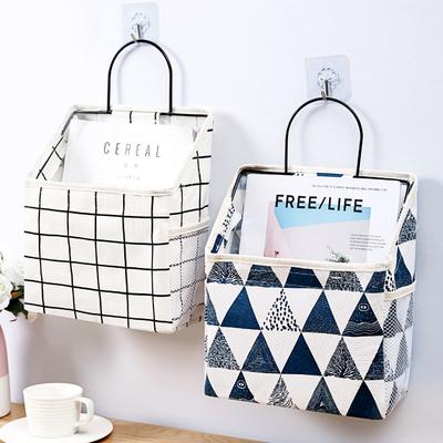 Wall Hanging Storage Bag,Over The Door Organizer,Multifunctional Storage Shelves  Pockets Cotton Linen Storage Basket Family Organizer Box Containers