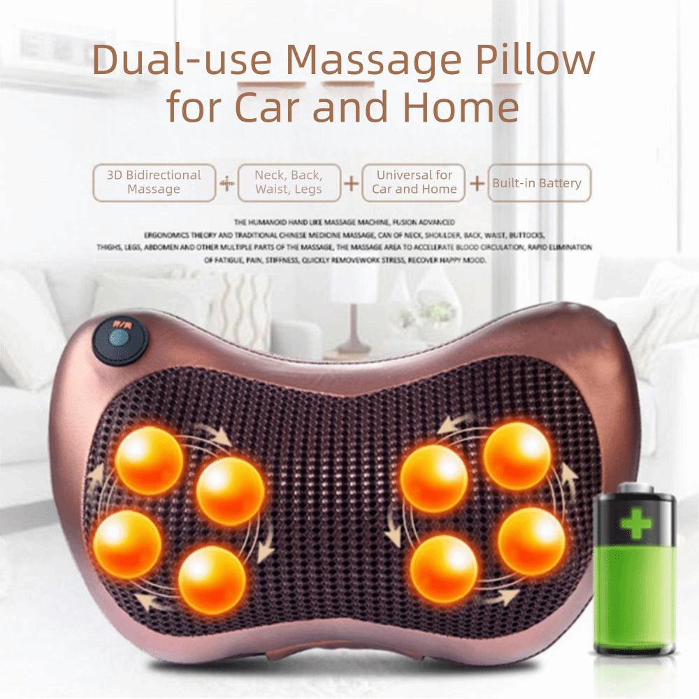 Kneading Electric Massage Pillow 8 Head Massager Neck Massage Pillow Car Massage Pillow Body Relax