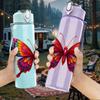 1 PZ Farfalla con Ala Arcobaleno Primo Piano 750ml Plastica Colorata Borraccia Sportiva Tappo Flip con Cannuccia Anti-perdita Adatta per Sport Ufficio Uso Domestico