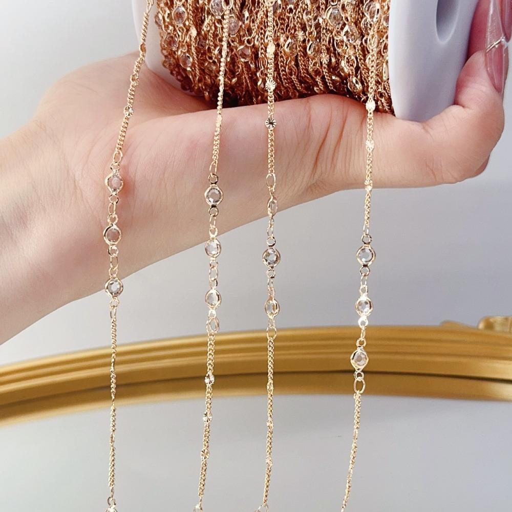 Antiquity Style Jewelry Making Chain 10 Meter Length Rhinestone Charm Pendant  For Girls