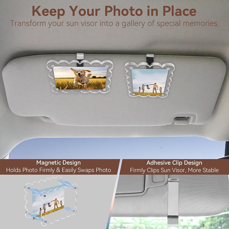 1/2/4/6/10 Stück Auto-Bildhalter für Sonnenblende Magnetischer Auto-Sonnenblenden-Foto-Clip Vertikale Foto-Anzeige Klarer Auto-Bildrahmen