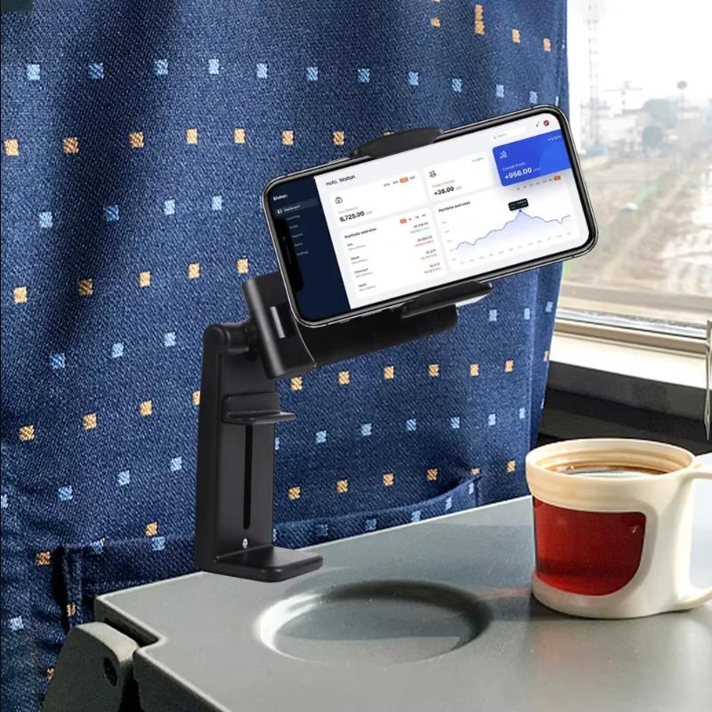 Multifunctional Mobile Phone Desktop Stand 360 Swivel Folding For Aircraft Seats High Speed Rail Seats Kitchen Cabinets