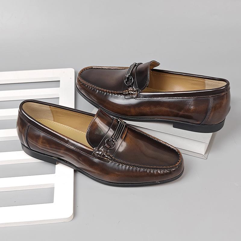 Luxury Mens Wedding Dress Shoes Genuine Leather Loafer Shoes Casual Business Party Formal Shoes for Men