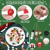 Christmas Snowman Wooden Beads Set DIY Xmas Tree Hanging Pendants Winter Santa Ornaments Creative Handmade Wood Loose Bead Decor