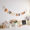Colorful Felt Happy Birthday Banner Garland for Party Decorations and Photos