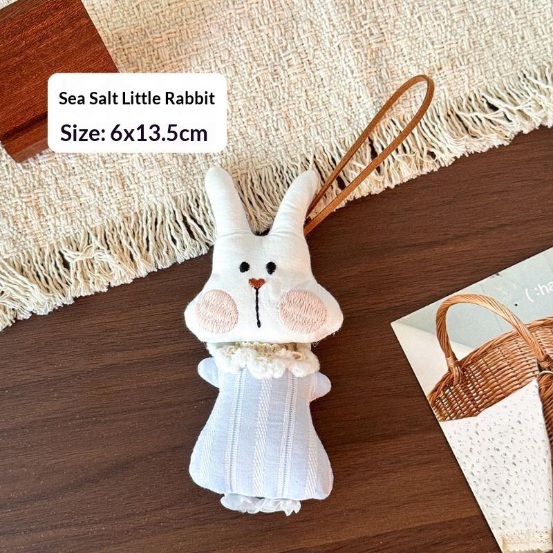 Cute Fabric Bunny Cartoon Pendant Cute Bag Charm Practical Handmade Fabric Key Chain For Car Rearview Mirror Backpack