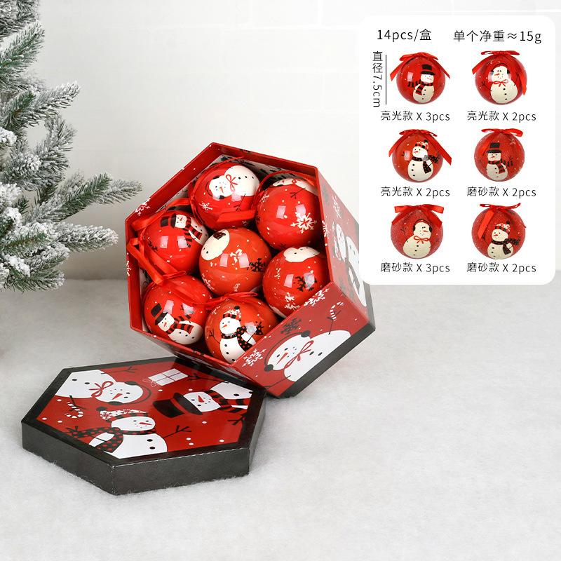 

Mini Retro Elk Snowflake Christmas Decorative Ball Ornament High Quality Memory Foam Hanging Ball for Home Christmas Tree Decor 7.5cm
