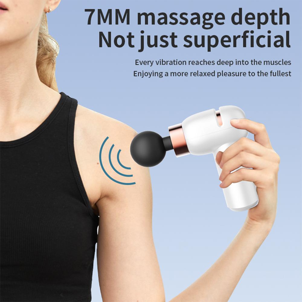 Mini Fascia Gun Electric Massage Gun Muscle Relaxation Massager Body Portable Vibration Massager With 4 Massage Head