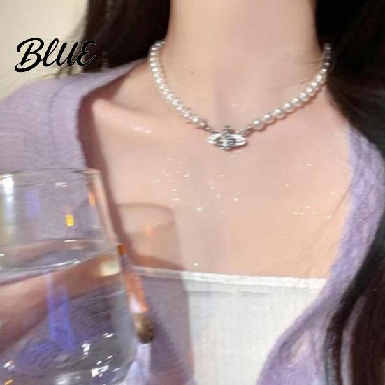 Stylish Faux Pearl Choker Women Beaded Elegant Necklace Dainty Retro