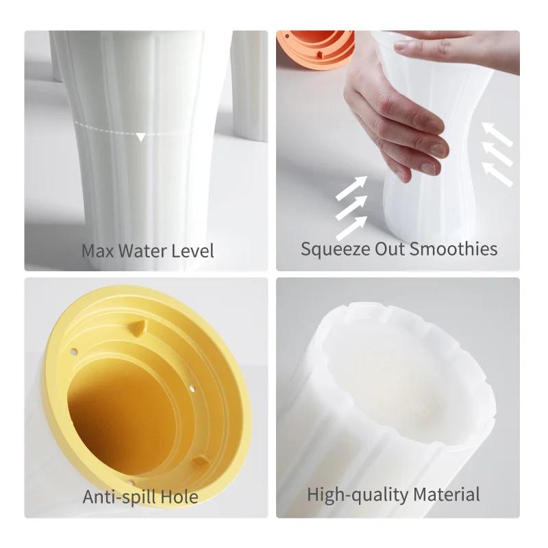Botella para batidos caseros Summer Squeeze de 150 ml, vaso para batidos a prueba de pastillas, vaso mágico de enfriamiento rápido, máquina para hacer granizados de helado