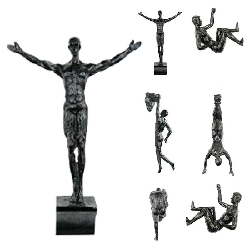 Atleta de Escalada Hombre Arte Deportes Colgantes de Pared Adornos Figuras para el Hogar Miniaturas Escalador Hombre Esculturas de Resina Estatua