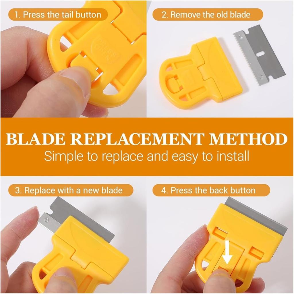 4 Pcs Plastic Blade Scraper Adhesive Remover Cleaning Scrapers Paint Scraper Tool for Removing Labels Stickers Taping