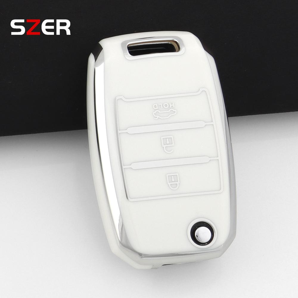For Kia Rio 3 K2 K3 K4 K5 Sportege Picanto Optima Soul Ceed Sorento Forte Stinger Cerato Shell Tpu Car Folding Key Case Cover