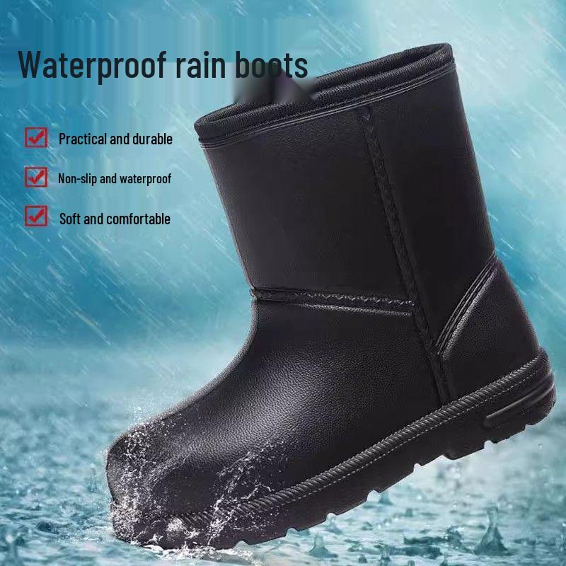 Women's Waterproof Fleece-Lined Snow Boots - Mid-Calf, Non-Slip, Warm, Height-Increasing, Comfortable