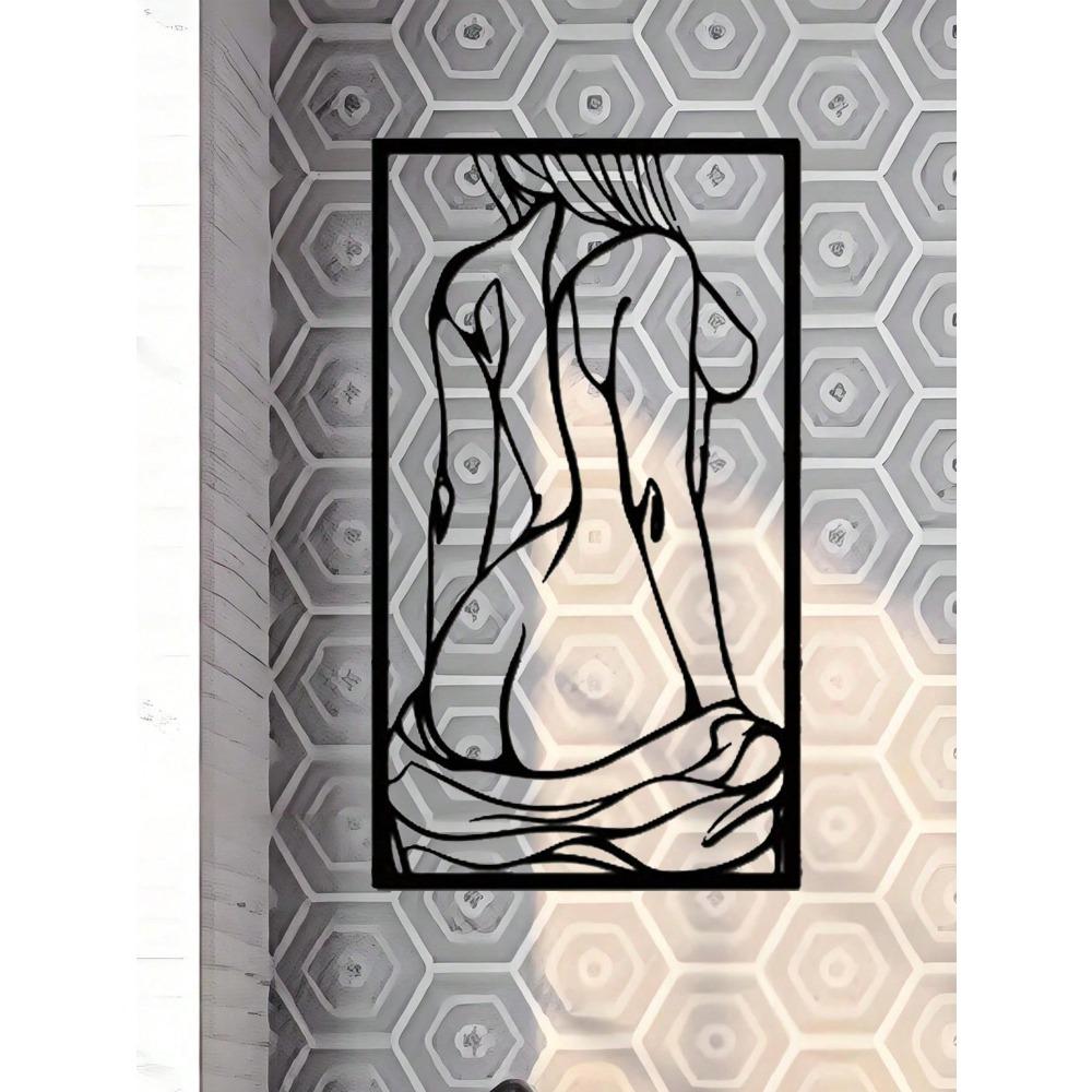 Elegant Metal Wall Sculpture Female Silhouette Modern Minimalist Line Art Unique Hanging Decor for Living Room Bedroom Contemporary Vintage Art
