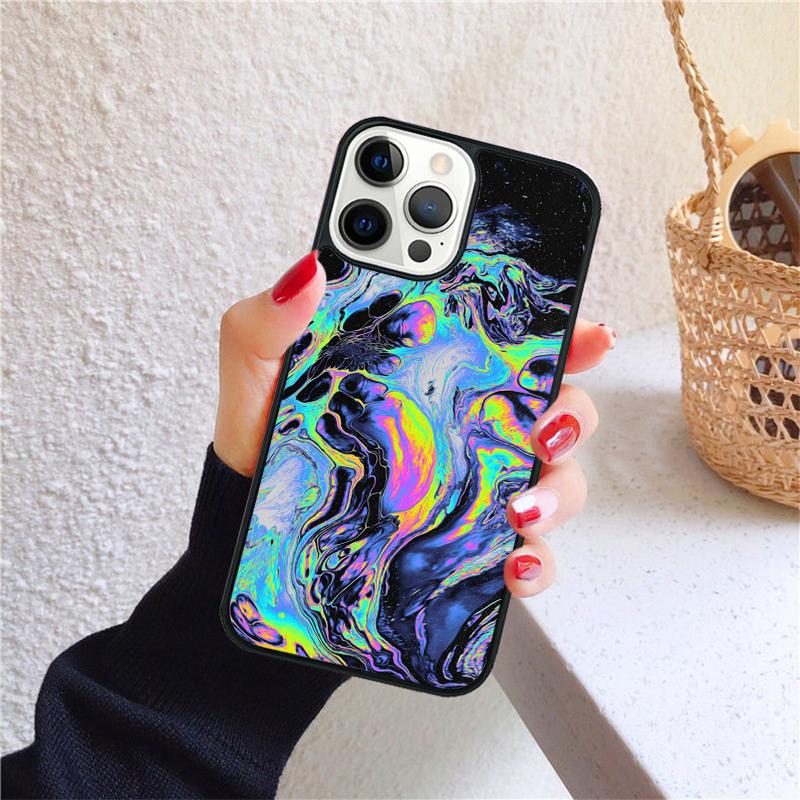 Psychedelic Trippy Holographic Phone Case for iPhone 17 Air 16 Coque 15 14 12 13 PLUS 11 PRO MAX Back Cover Fundas