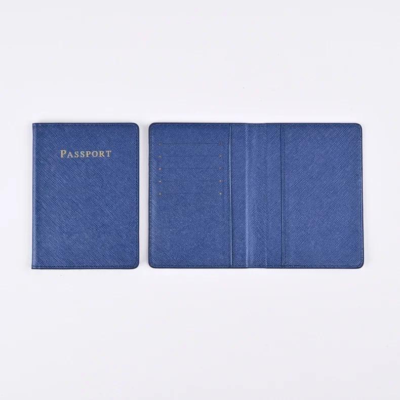 New Solid Color PU Leather Passport Cover with Multi-functional Card Case