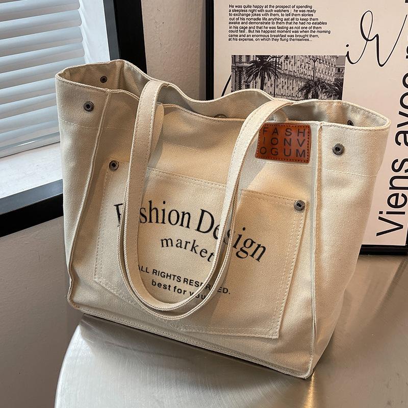 Tote Bag Canvas Women'S Bag Versatile Large Capacity Premium Feeling Underarm Shoulder Bag Large Bag Luggage