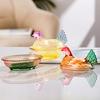 Chicken-Shaped Glass Candy Dish Hen On Nest Dessert Dish with Lid Funny Snack Bowl for Fruits Salads Home Table Decor
