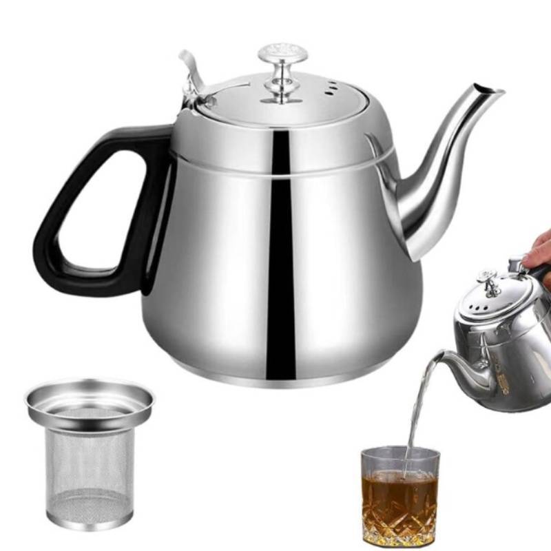 Thickened Stainless Steel Tea Pot With Filter For Family And Office Brewing