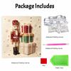 Handmade Framed Pearl Painting Set with Christmas Nutcracker and Gift Boxes Design 5D Shiny Bead Art Canvas Creative Craft for Room Decor