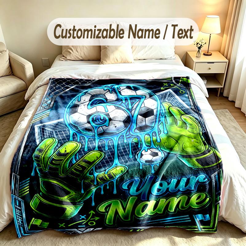 Valentine Love Theme Custom Blanket Personalized Name & Text Customized Soft Warm Throw Blanket Home Decor