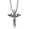 Angel Wings Cross Cool Men'S Titanium Steel Necklace Hip Hop Punk Hipster Street Jewelry Pendant