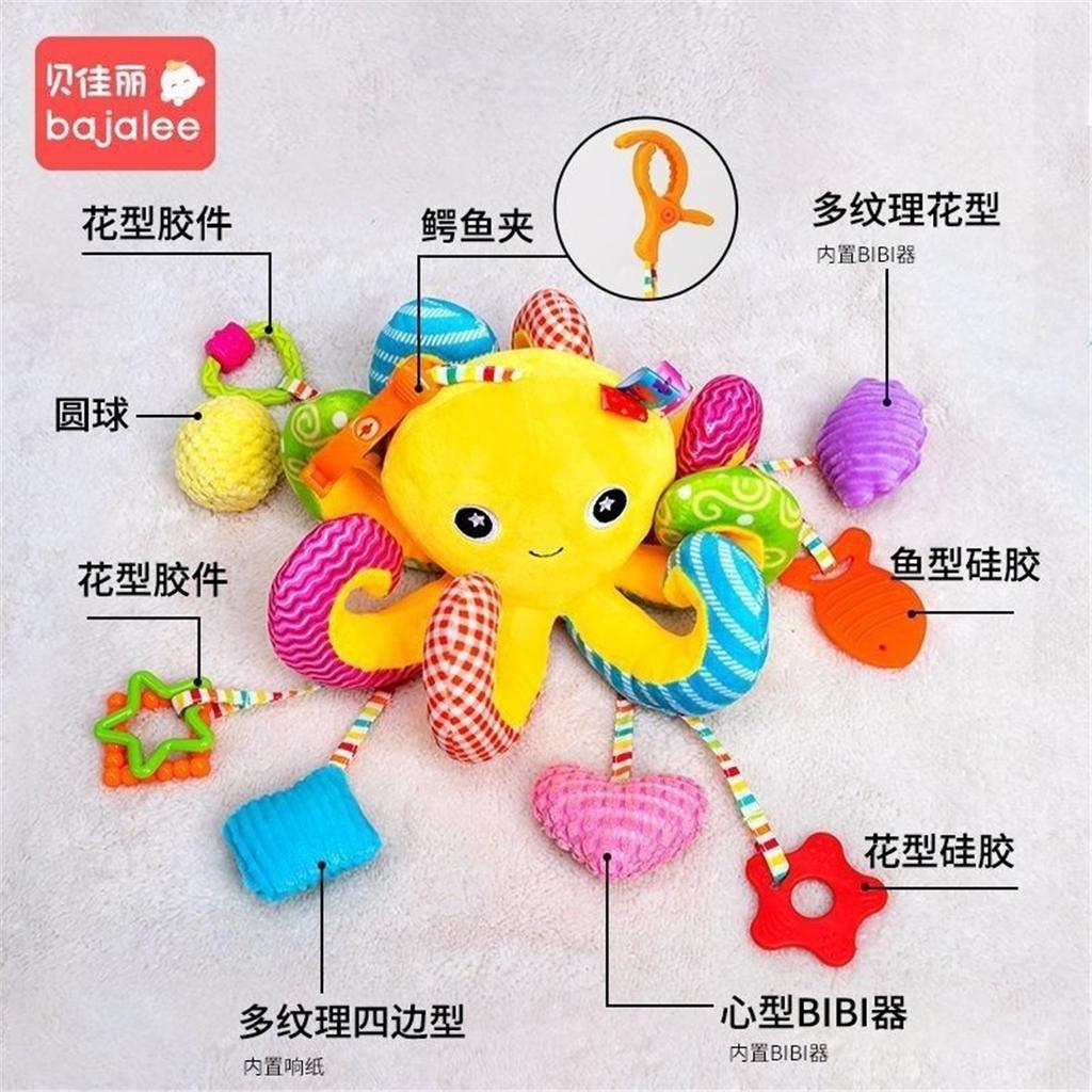 Pull String Baby Rattle Toy, Stroller Hanging Pendant, Sensory Grasp Training Toy, Car Seat Hanging Soothing Toy for Newborn Infant 0‑12 Months