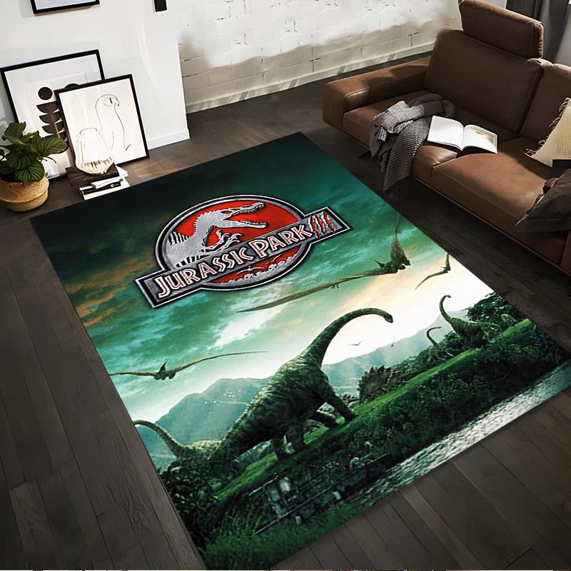 

Jurassic Park Dinosaur Carpet with Scenic Green Landscape Design Suitable for use as an anti-slip for living room bedroom sofas 40x60cm( 15x23in )