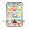 Food Dessert Sign Cake Donuts Hot Dog Metal Plaque Vintage Poster Decorative Restaurant Shop Cafe Wall Decoration Plates 20x30cm