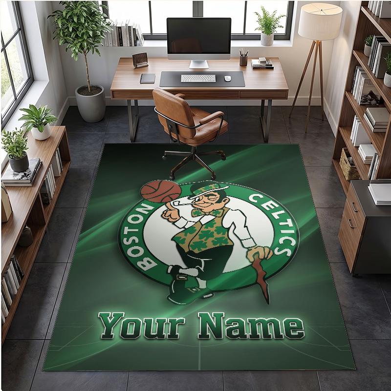 Crystal Velvet Rug Celtic FC Print Custom Name Text Floor Mat Home Decor