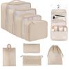 Seven-Piece Travel Storage Set: Wash Bag, Clothes, Underwear Organizer & Folding Sub-Pack