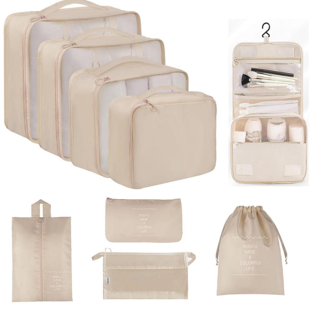 Seven-Piece Travel Storage Set: Wash Bag, Clothes, Underwear Organizer & Folding Sub-Pack