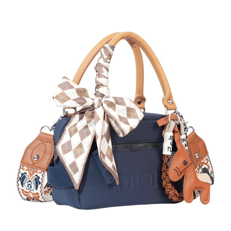 Dior Tasche [Maßgeschneiderte Kosmetiktasche] Blau Braun Sanfte Sprache Einfach Nische Hochwertig Trend Pendeln Exquisit Mode Vielseitig Klassisch Aufbewahrung Tragbar