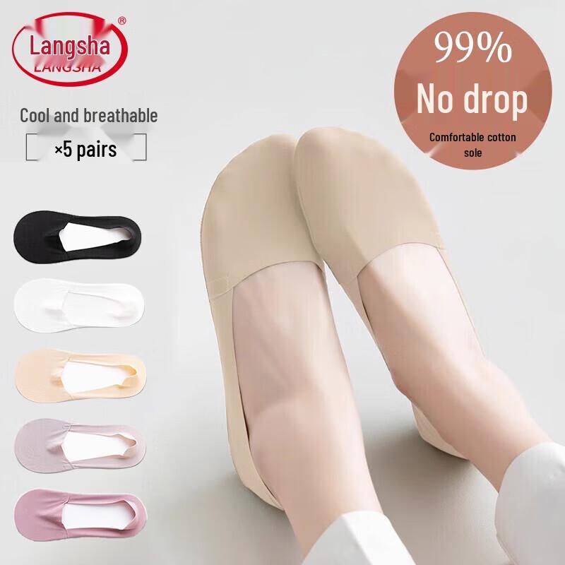 Langsha Women s Invisible Low-Cut Boat Socks One Size