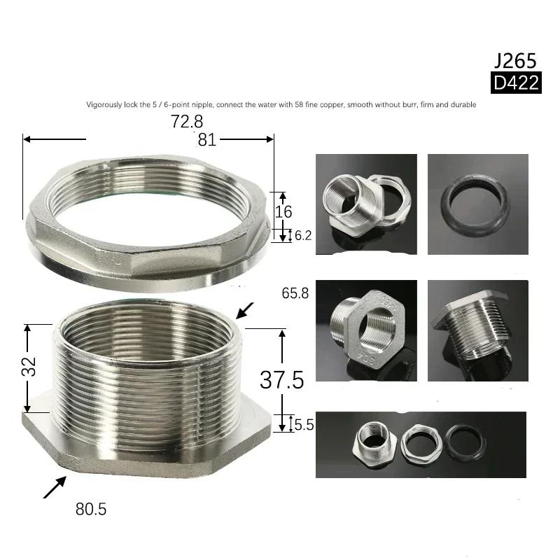 304 Stainless Steel Pipe Fitting Bulkhead Water Tank Connector Adapter Inner and Outer Wire Water Tank Joint