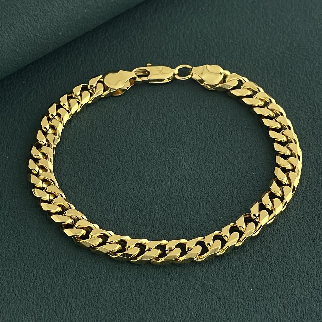 6MM Gold Plated Cuban Bracelet - Popular Influencer Style
