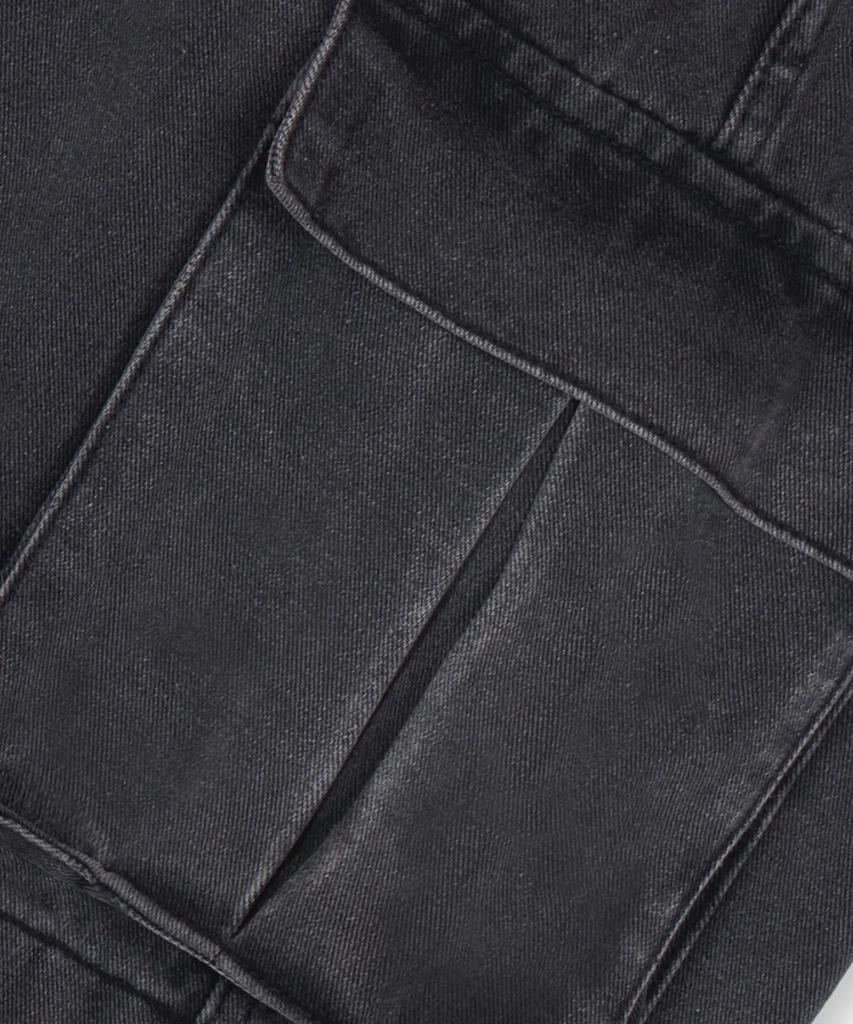 AGOD Bermuda Wide Single-Pleat Cargo Denim Shorts [Gray]