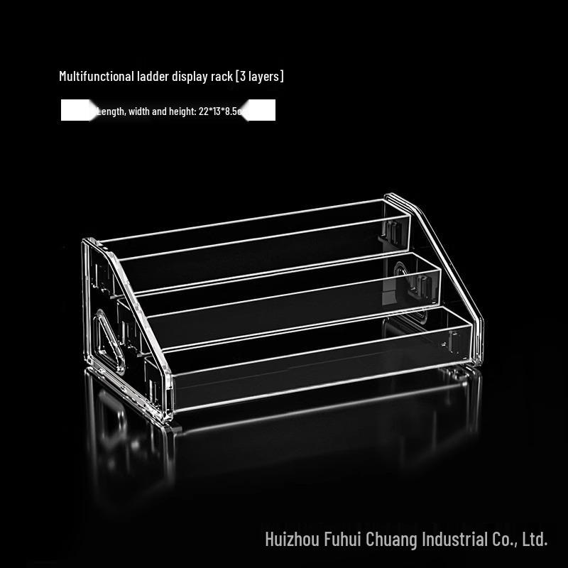 Акриловая подставка для значков с прозрачными многоуровневыми полками для хранения значков на рабочем столе