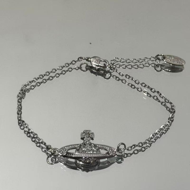 Westwood Saturn Choker Necklace: High Version, Medium Size, Women's 10MM Beads, Logo Clasp.