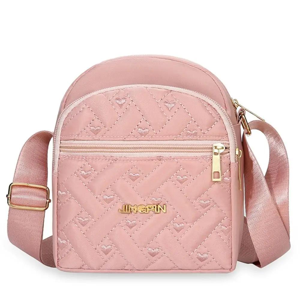 

Fashi Nyl Small Square Shoulder Bags For Women Multifunctial Crossbody Messengers Bag Multi-compartment Mobile Phe Bag розовый