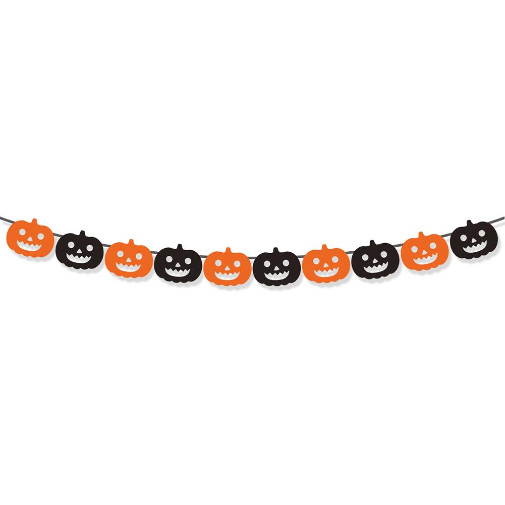 Happy Halloween Banner Ghost and Pumpkin Bunting Pennant Flag Photo Home Porch Atmosphere Party Decor Supplies