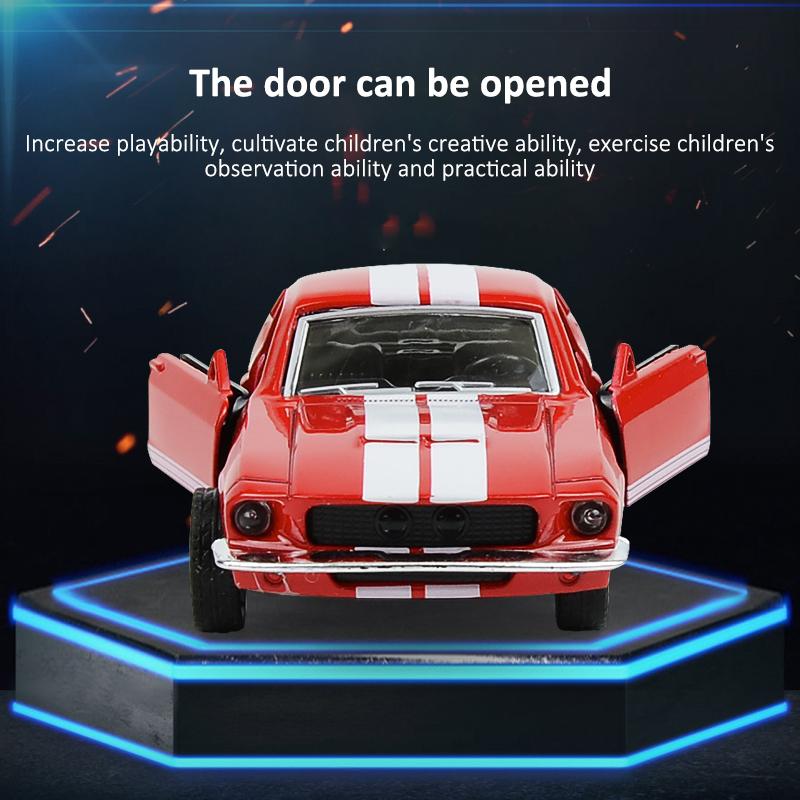 1/32 Scale Toy Car Model for Ford Mustang Vintage Alloy Diecast Car Model Classic Pull Back Car Replica for Kids Gift