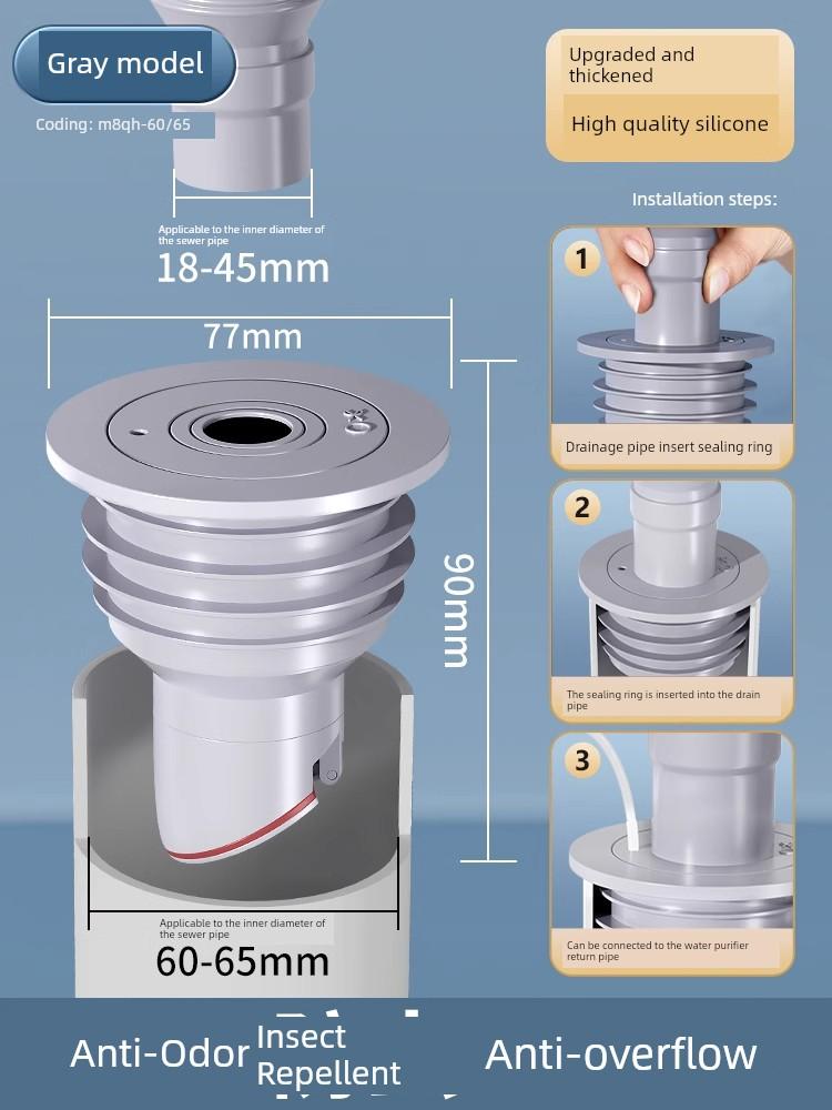 Anti-Odor Sealing Plug for Floor Drain, Bathroom Sewer Anti-Odor Device, Sink Drain Pipe Blocker